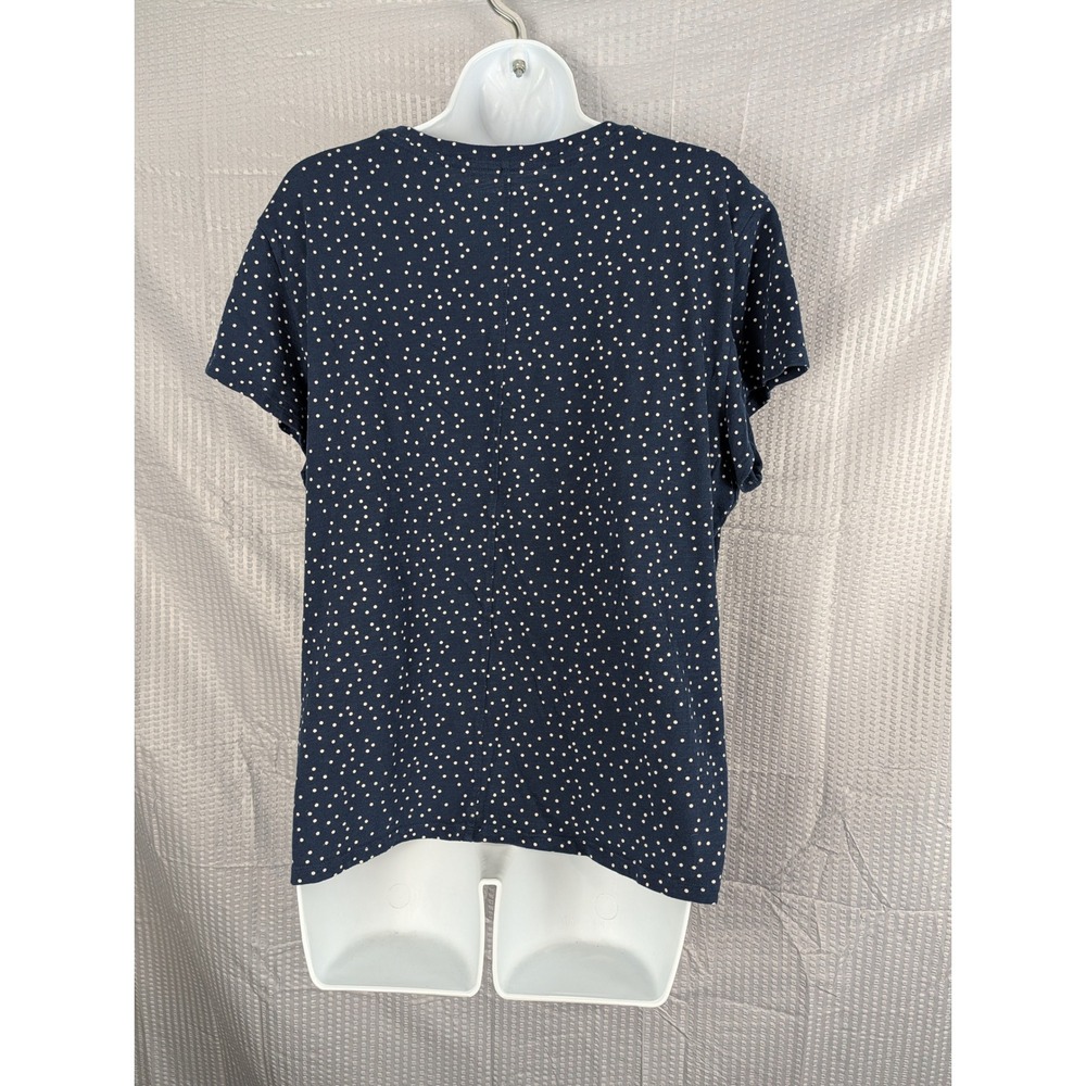 Lauren Conrad XXL Navy Blue Polka Dot Short Sleeve Tee Womens Casual Top - Picture 7 of 11